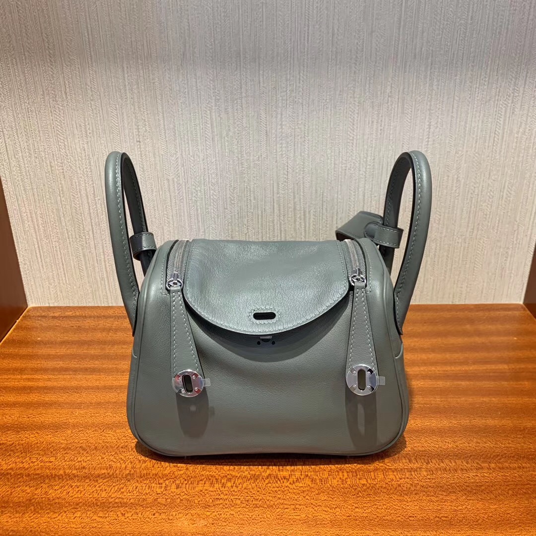 臺灣臺北市愛馬仕林迪包 Hermes mini lindy swift cc63 vert amande 杏綠色