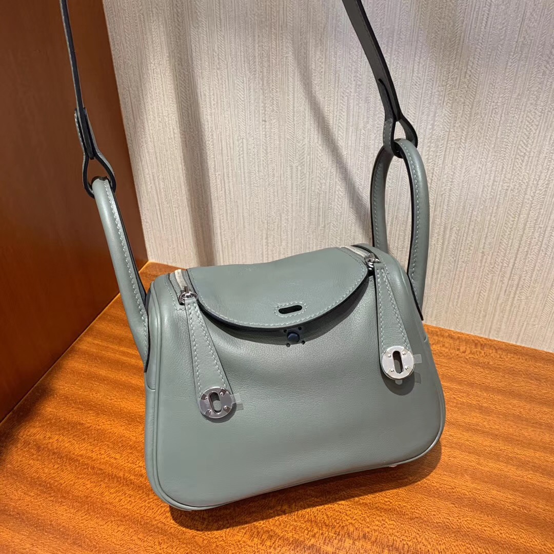 臺灣臺北市愛馬仕林迪包 Hermes mini lindy swift cc63 vert amande 杏綠色