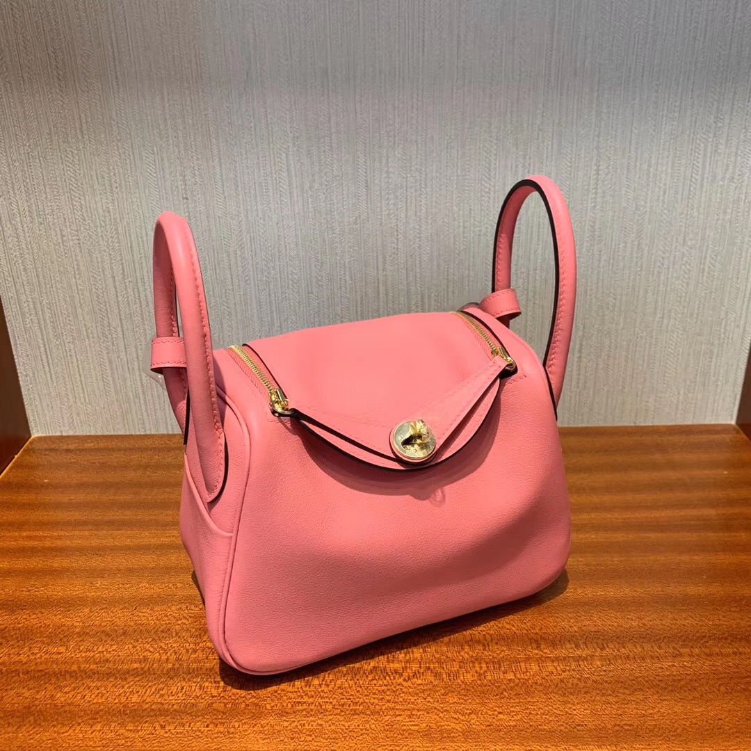 愛馬仕lindy mini價格多少錢 Hermes Lindy mini 8w Rose Azalee 新唇膏粉 Swift