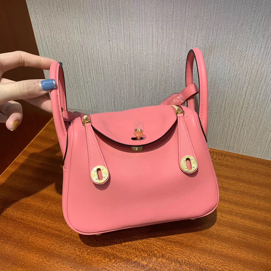 愛馬仕lindy mini價格多少錢 Hermes Lindy mini 8w Rose Azalee 新唇膏粉 Swift