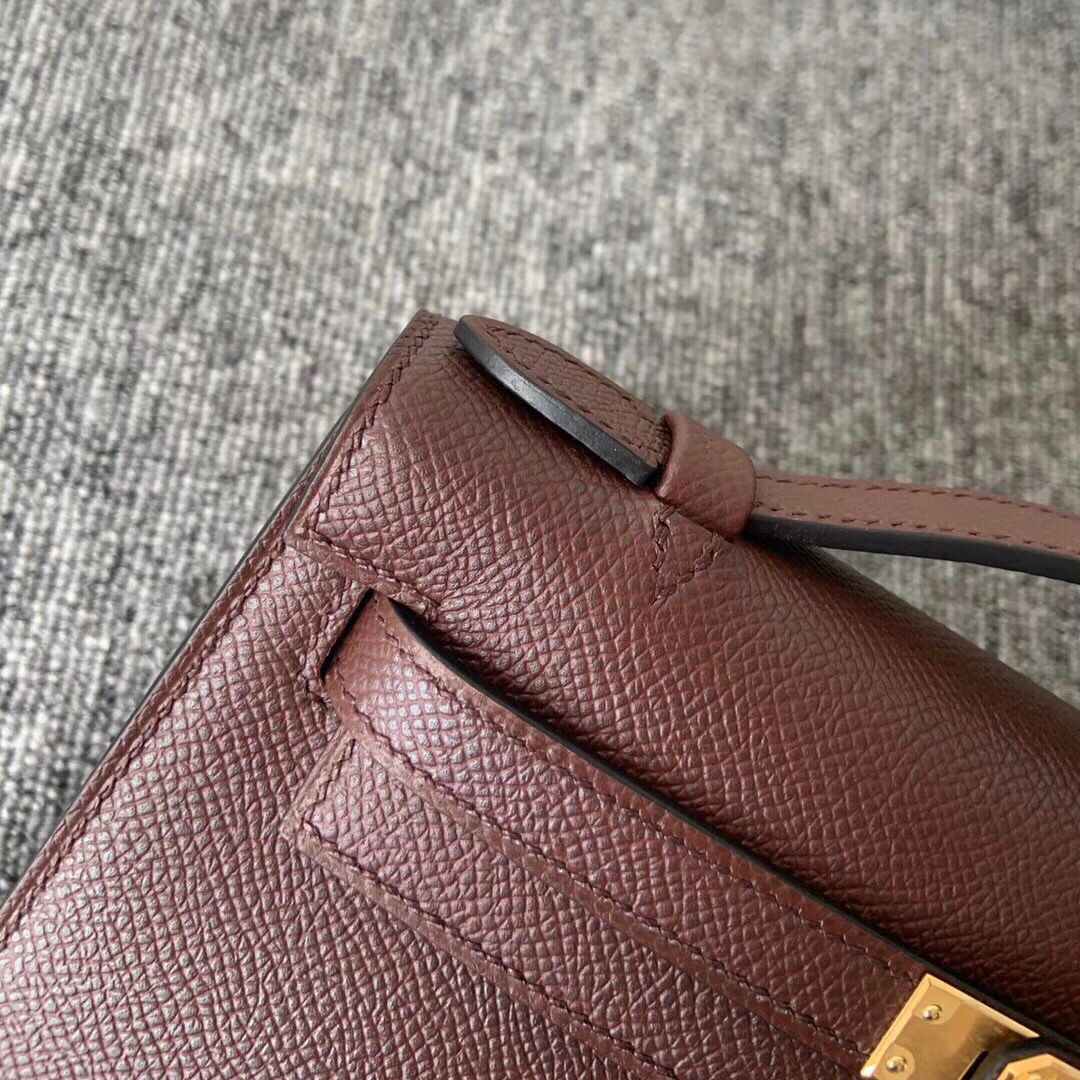 香港香港島 愛馬仕鉑金包 Hermes MiniKelly Pochette CK57 波爾多酒紅 Bordeaux