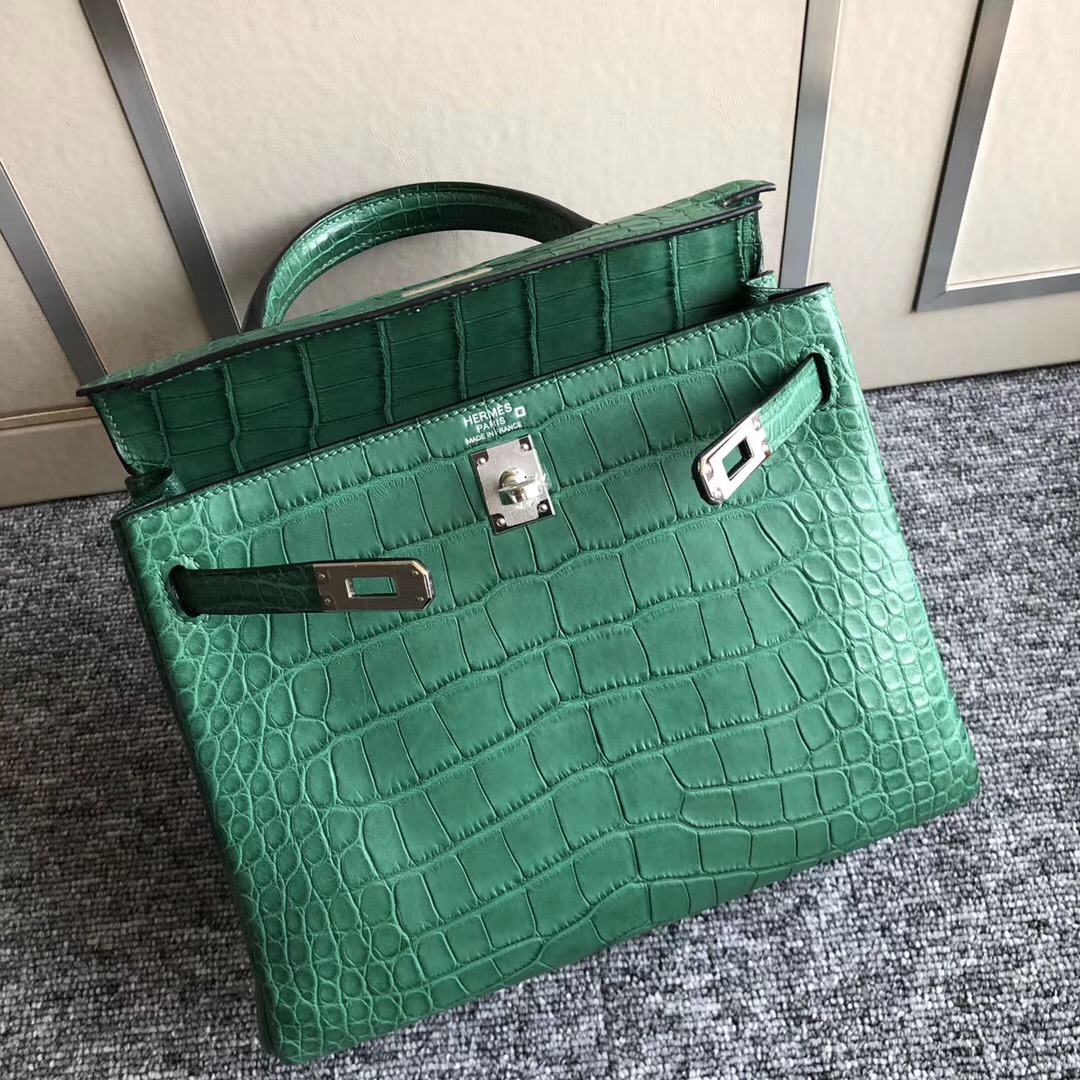 香港九龍半島愛馬仕凱莉包 Hermes Kelly 25cm 1L Cactus 仙人掌綠 美洲鱷