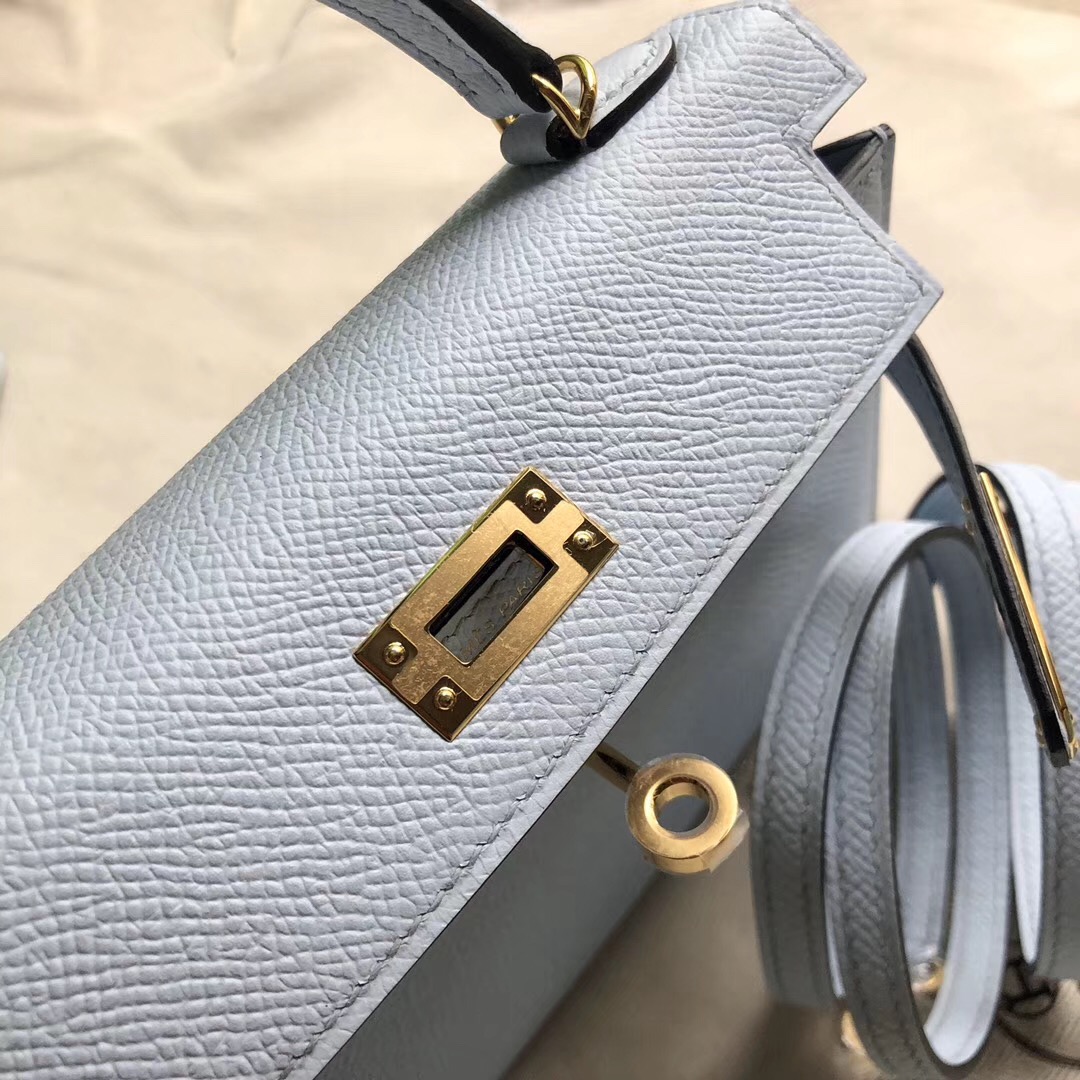 香港東區愛馬仕 Hermes kelly mini 二代 T0 Blue Brume 霧藍色 什麼價格