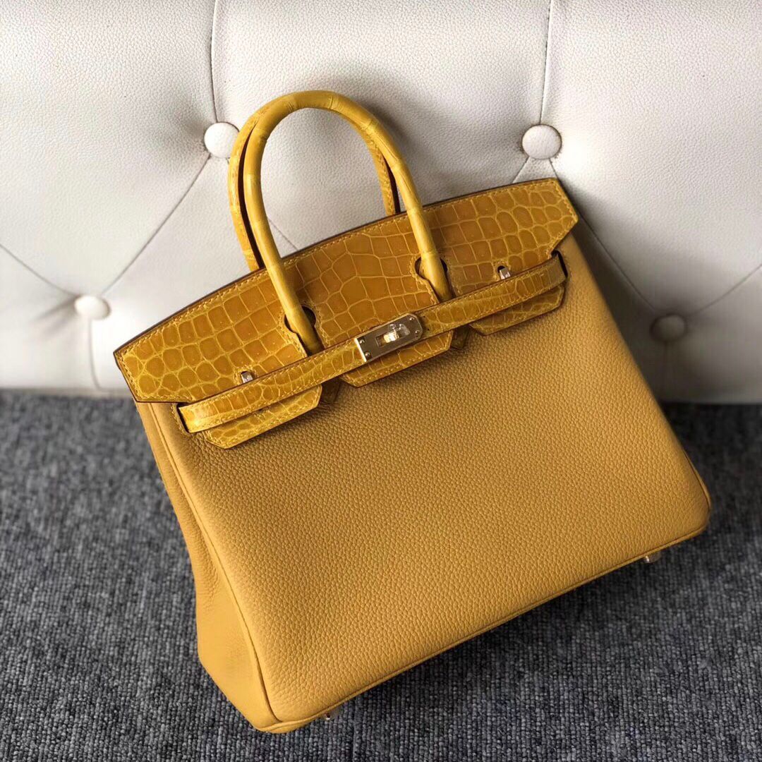 香港九龍半島 Hermes Birkin 25cm Touch 9D Jaune Amber 琥珀黃尼罗鳄