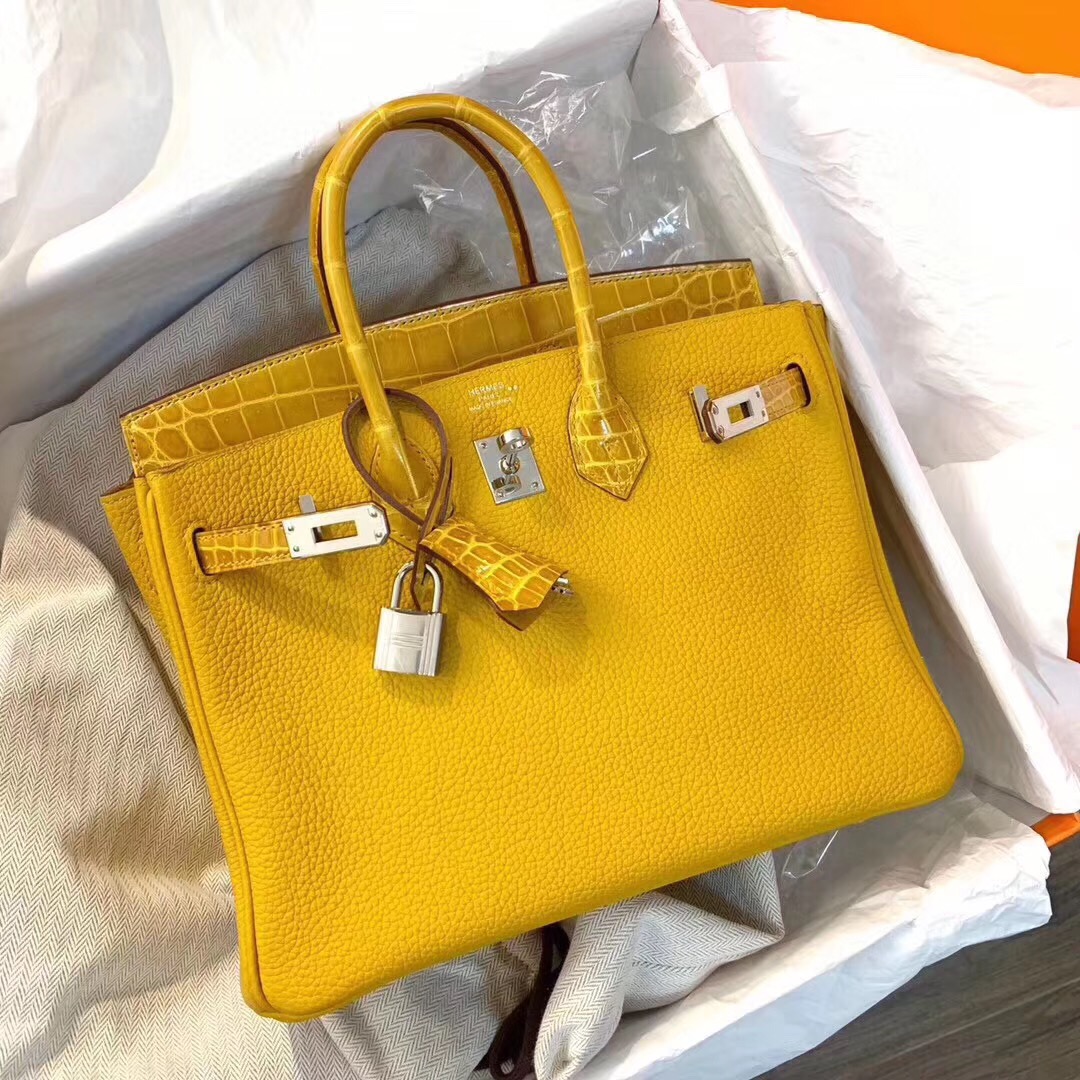 香港九龍半島 Hermes Birkin 25cm Touch 9D Jaune Amber 琥珀黃尼罗鳄