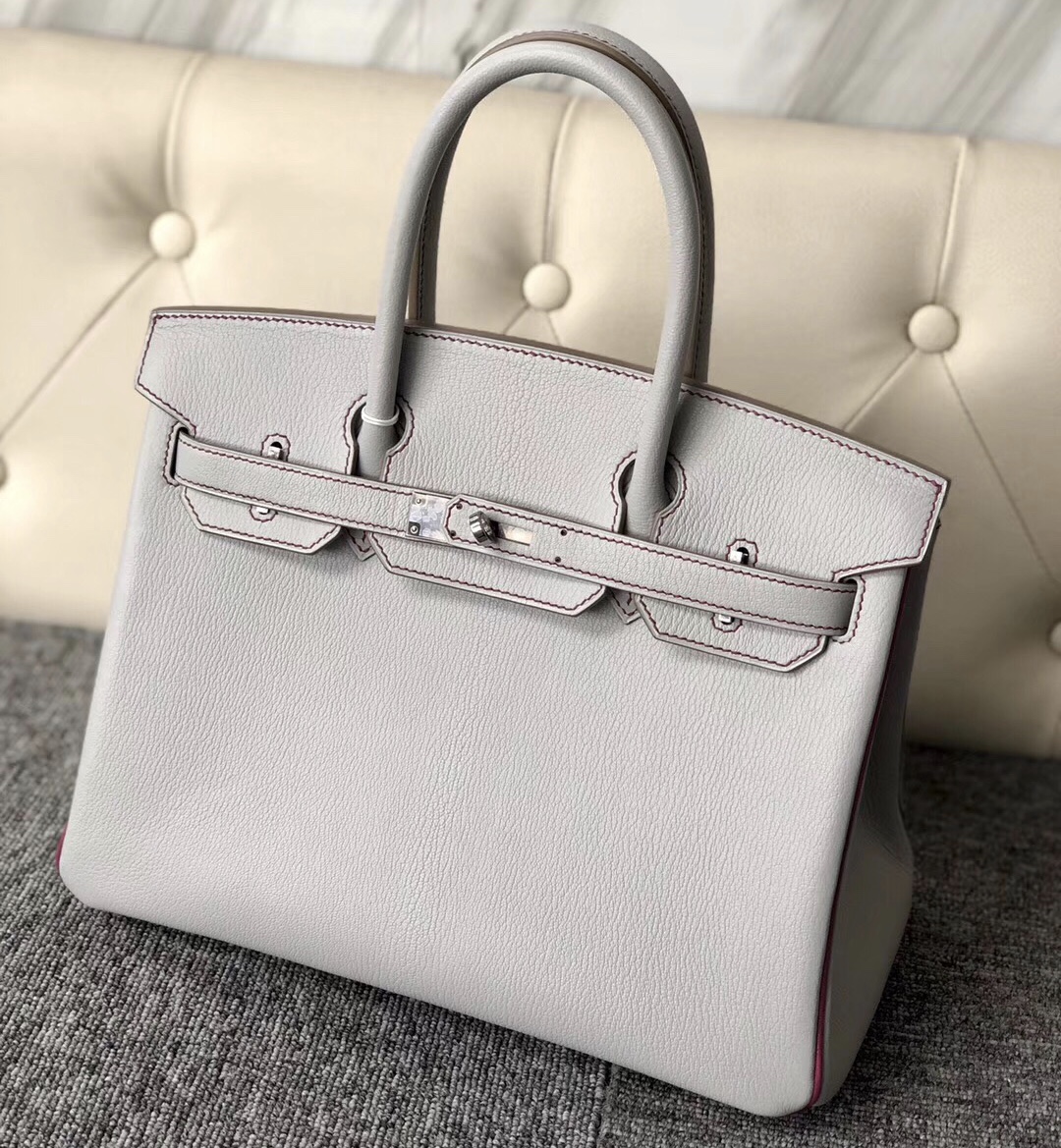 香港西貢區淺水灣 Hermes Birkin30cm CK80 Pearl Grey Chevre L3 Rose Purple