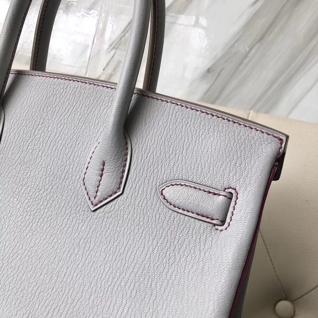 香港西貢區淺水灣 Hermes Birkin30cm CK80 Pearl Grey Chevre L3 Rose Purple