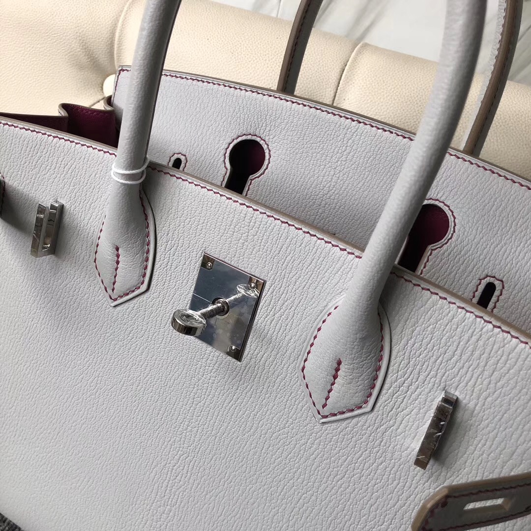 香港西貢區淺水灣 Hermes Birkin30cm CK80 Pearl Grey Chevre L3 Rose Purple