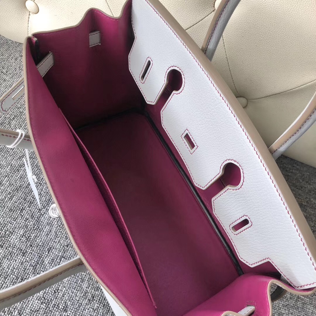 香港西貢區淺水灣 Hermes Birkin30cm CK80 Pearl Grey Chevre L3 Rose Purple