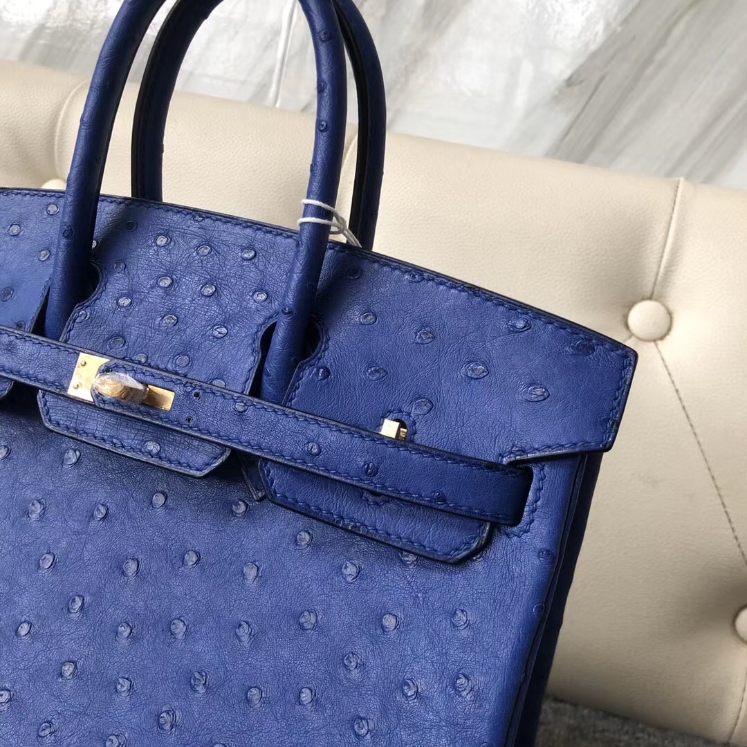 香港西貢區愛馬仕鉑金包價格 Hong Kong Hermes Birkin 25cm Ostrich 彩藍色