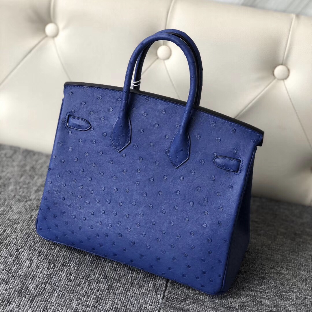 香港西貢區愛馬仕鉑金包價格 Hong Kong Hermes Birkin 25cm Ostrich 彩藍色