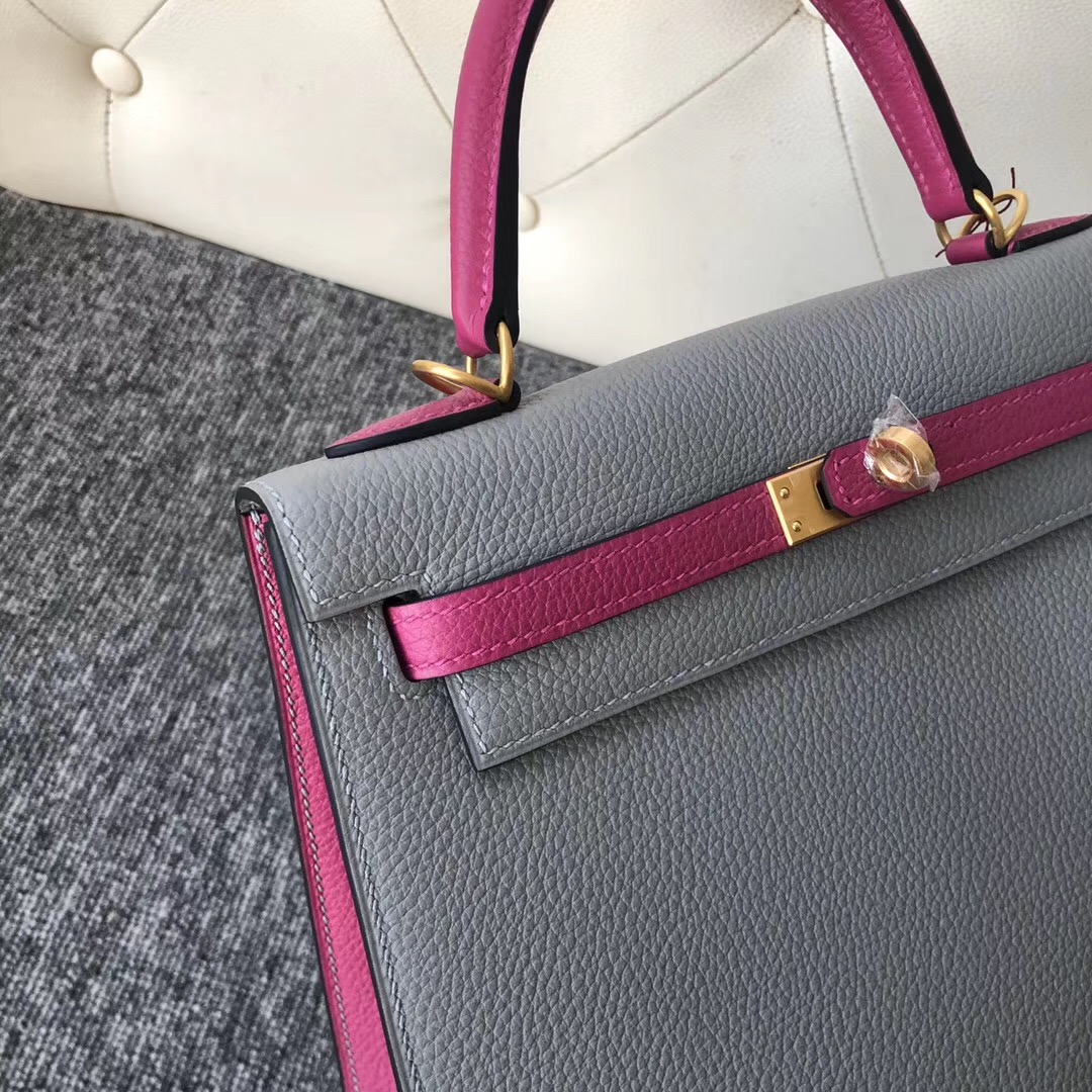 Taiwan Hermes Kelly 25cm 4Z海鷗灰 Girls Mouette L3玫瑰紫 Rose Purple