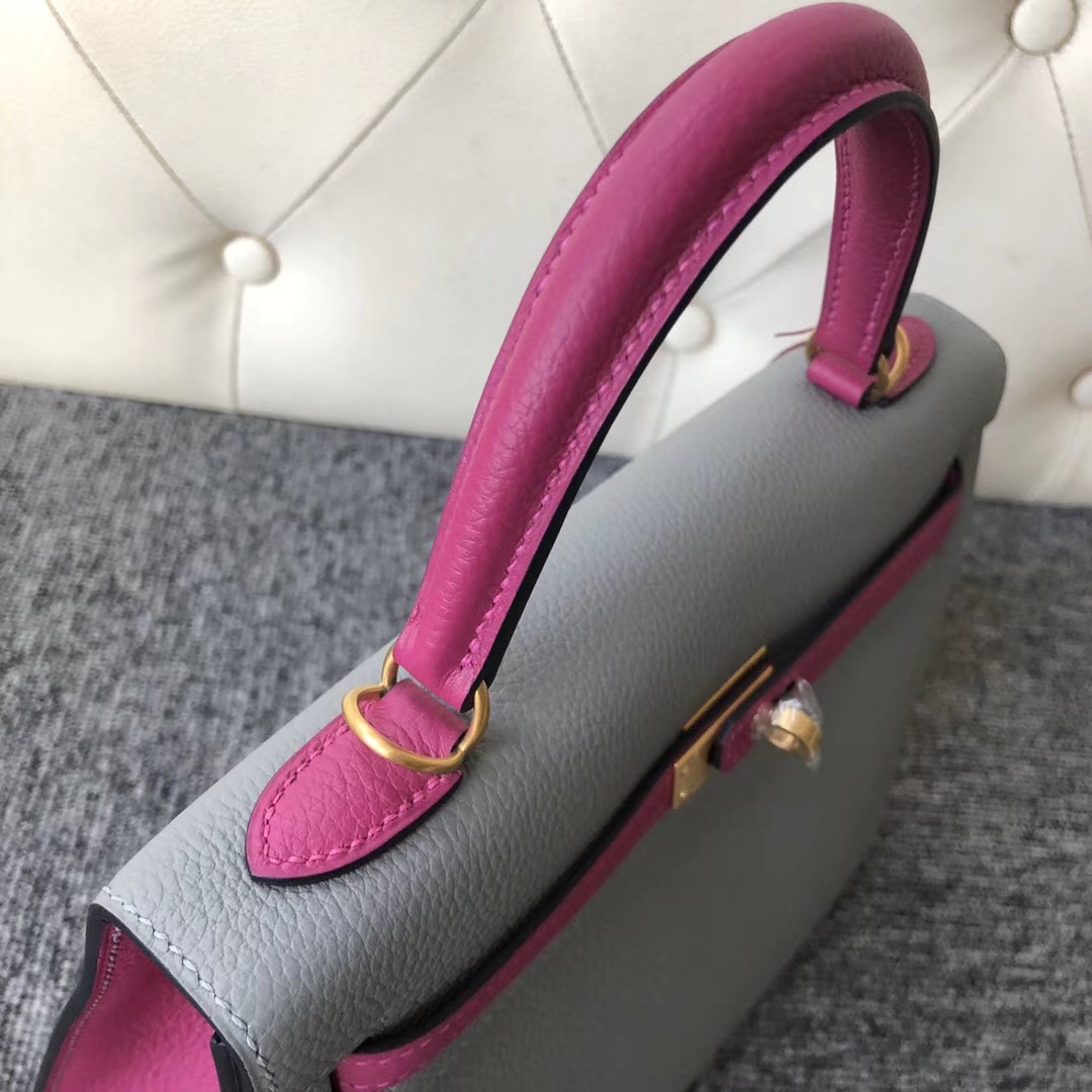 Taiwan Hermes Kelly 25cm 4Z海鷗灰 Girls Mouette L3玫瑰紫 Rose Purple