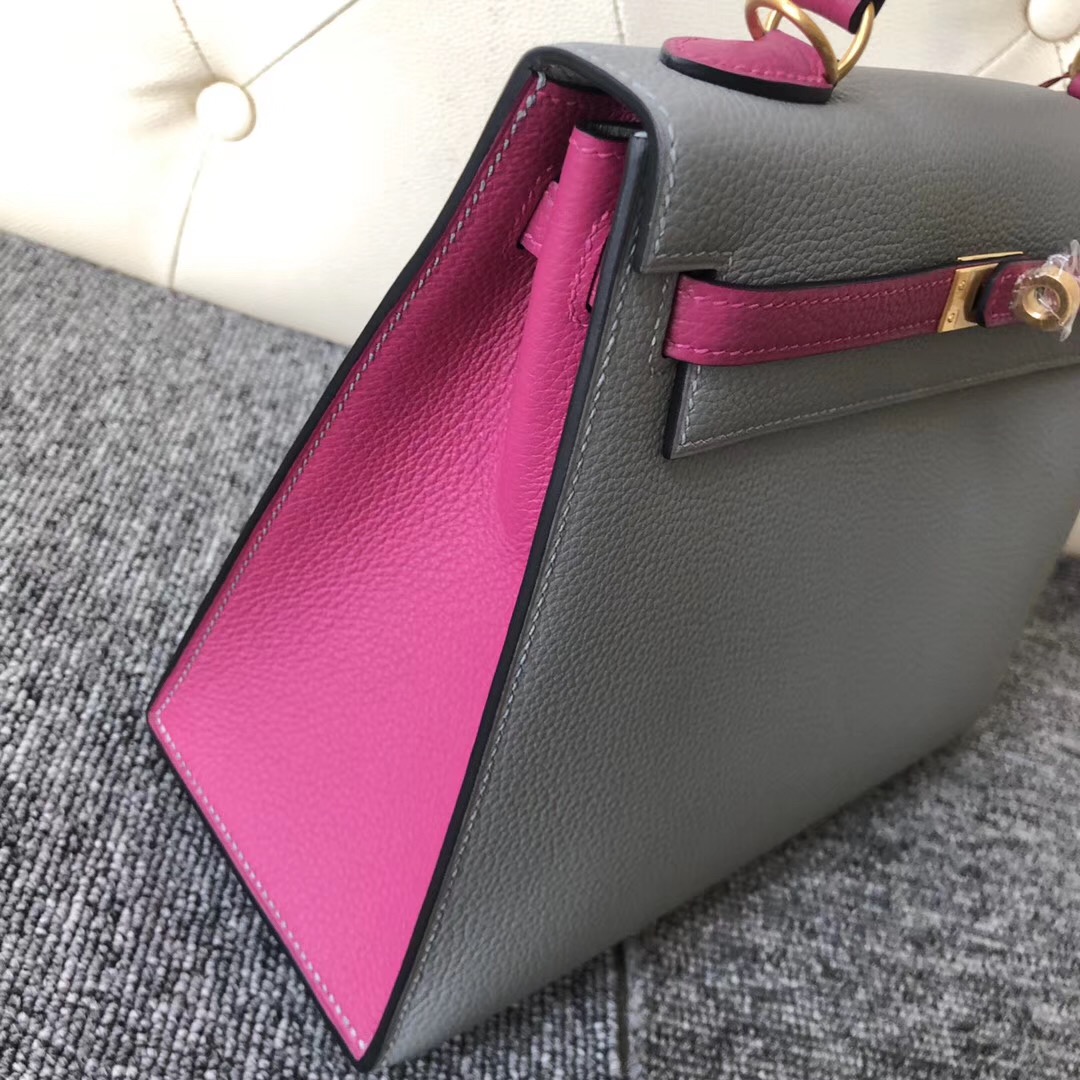 Taiwan Hermes Kelly 25cm 4Z海鷗灰 Girls Mouette L3玫瑰紫 Rose Purple