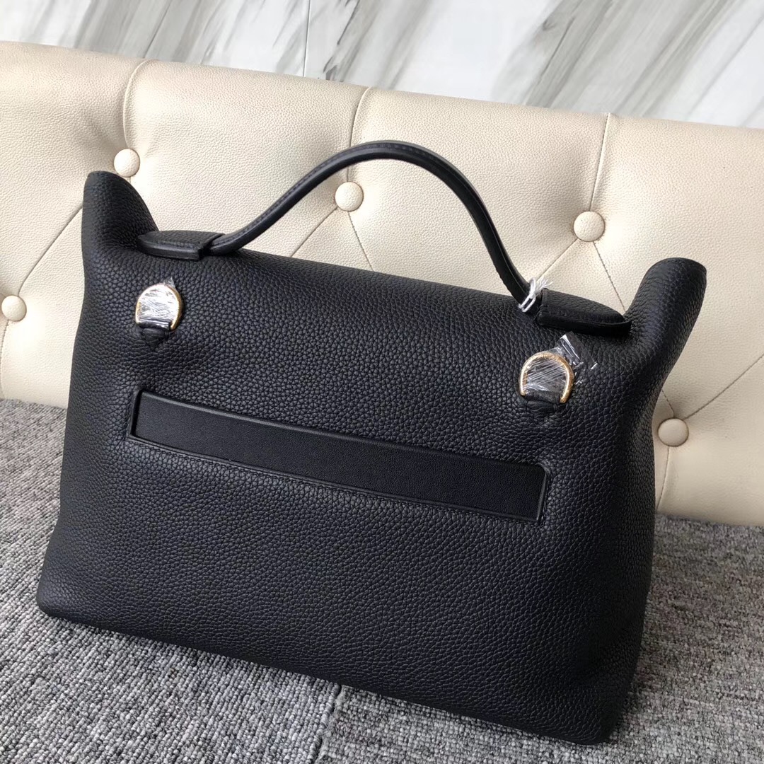 New Hermes Kelly 24/24 29cm CC89 Noir taurillon Maurice Swift calfskin