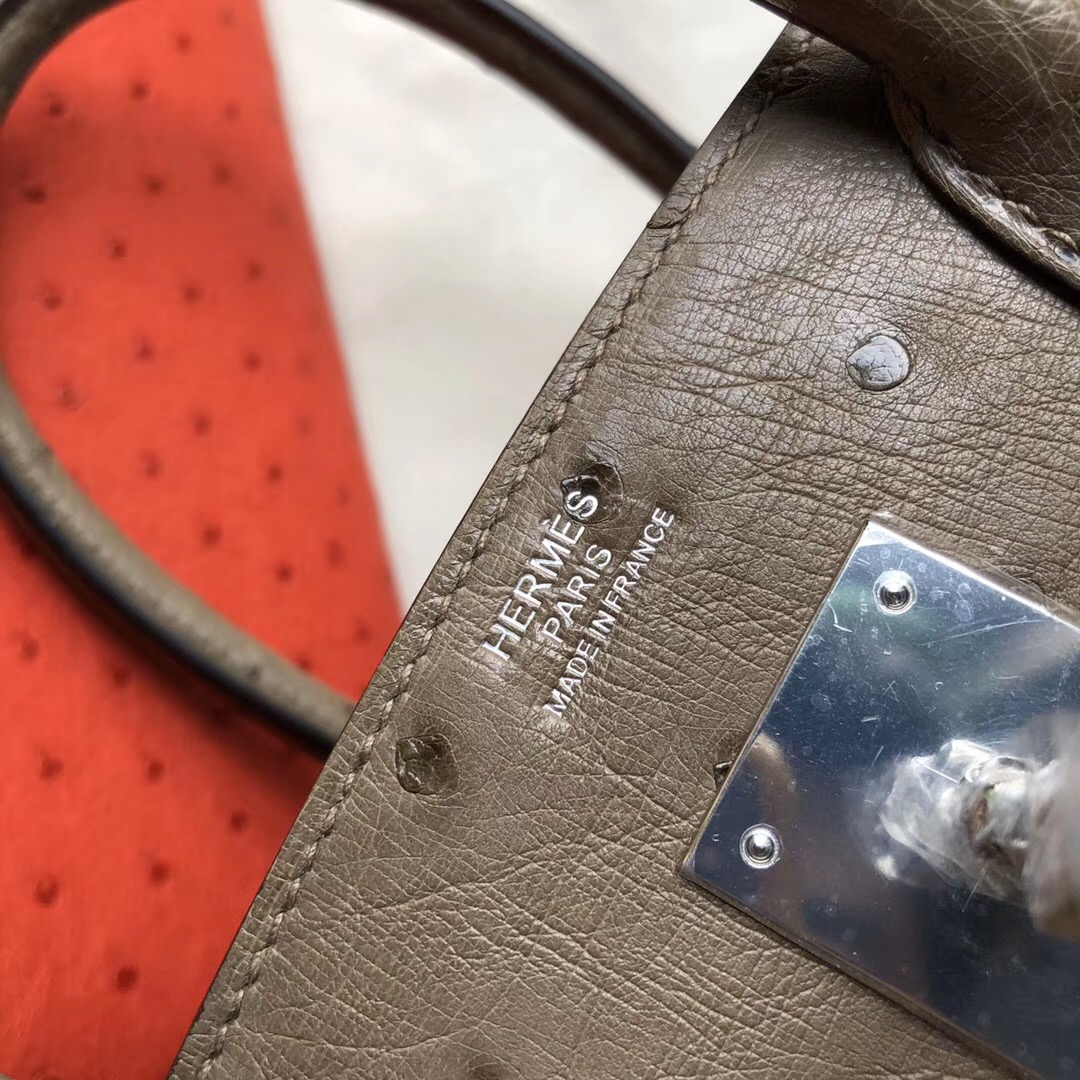 臺中市愛馬仕鉑金包Taiwan Hermes Birkin 30cm Ostrich CK18 Etoupe 大象灰