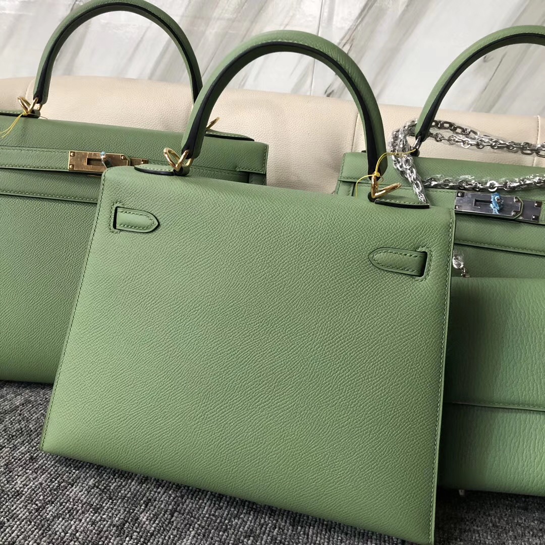 Hong Kong Hermes Kelly 25cm 3I牛油果綠 Vert Criquet 蟋蟀綠 金扣