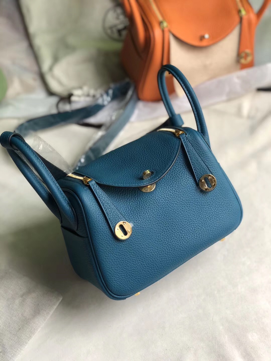 Hermes mini lindy clemence 19cm W0 博斯普魯斯綠 vert bosphore