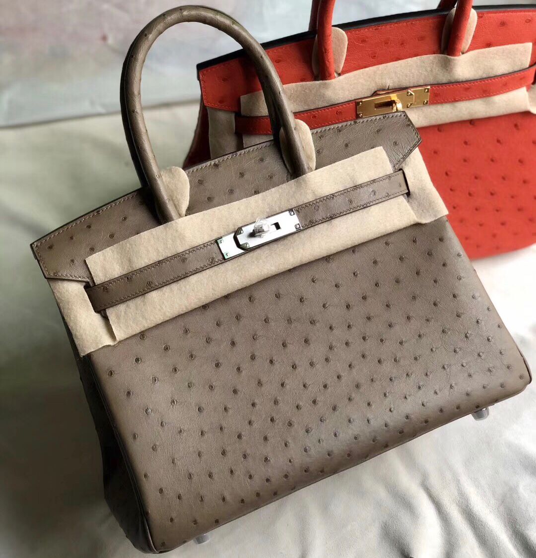 臺中市愛馬仕鉑金包Taiwan Hermes Birkin 30cm Ostrich CK18 Etoupe 大象灰