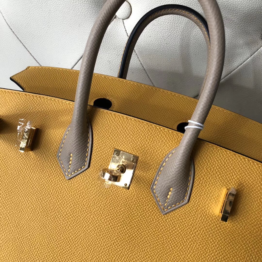 四季酒店 Macao Hermes Birkin 25cm 9D Amber 琥珀黃 S2 Trench 風衣灰