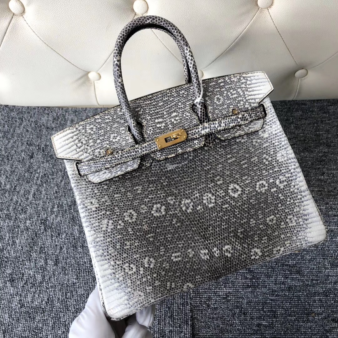 臺灣臺北市愛馬仕鉑金包定制價格 Hermes Birkin 25cm Lizard 01雪花色蜥蜴