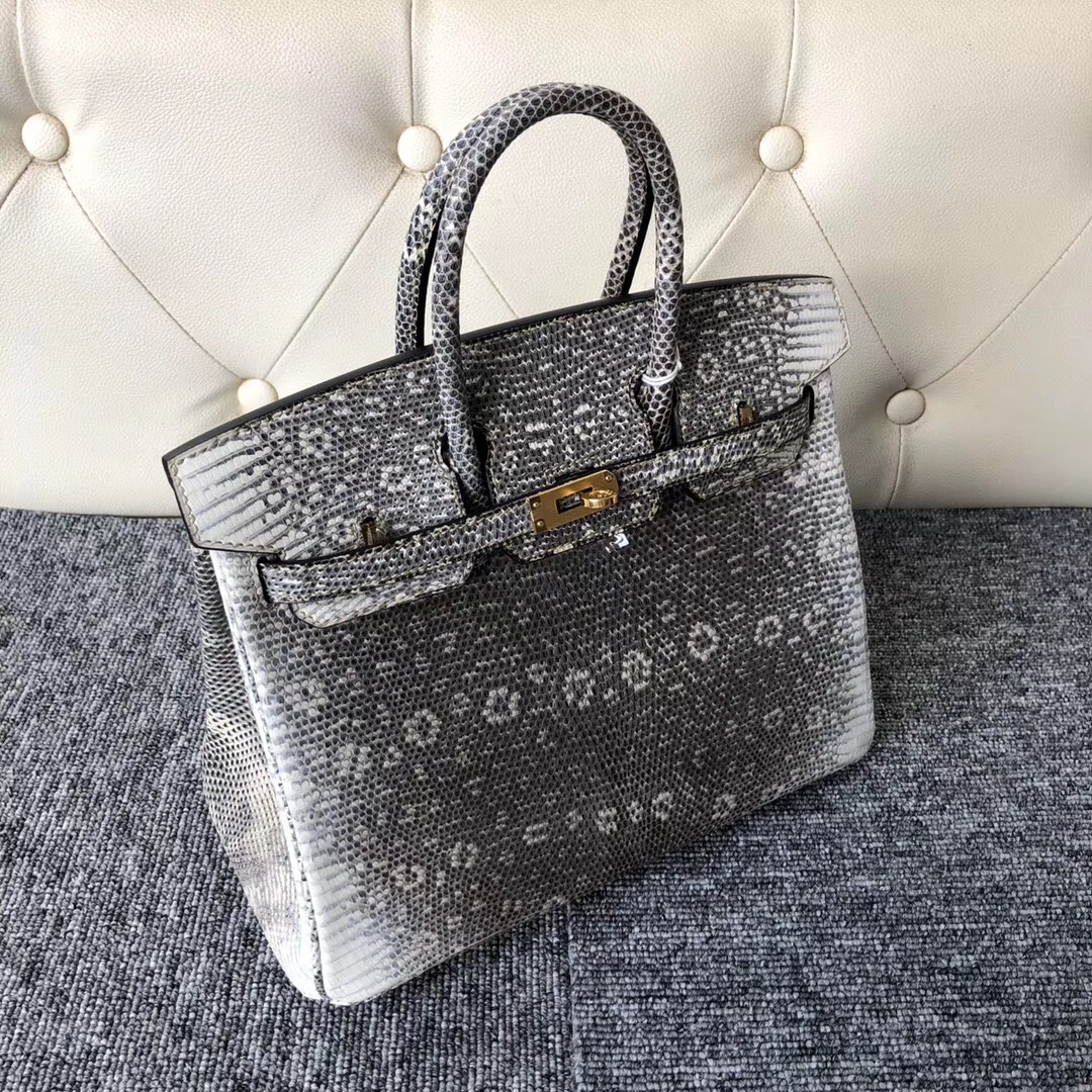 臺灣臺北市愛馬仕鉑金包定制價格 Hermes Birkin 25cm Lizard 01雪花色蜥蜴