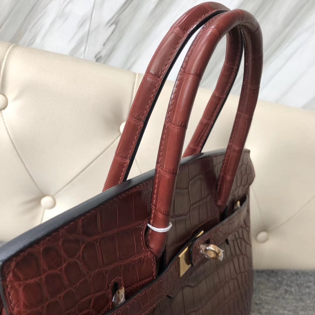 臺灣桃園市愛馬仕鉑金包定制 Hermes Birkin 30cm CK55 Rouge H 愛馬仕紅 尼羅鱷