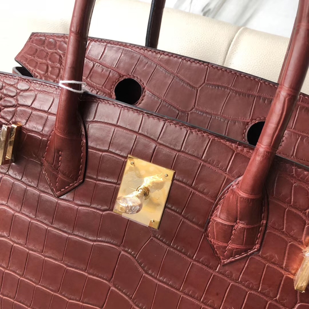 臺灣桃園市愛馬仕鉑金包定制 Hermes Birkin 30cm CK55 Rouge H 愛馬仕紅 尼羅鱷