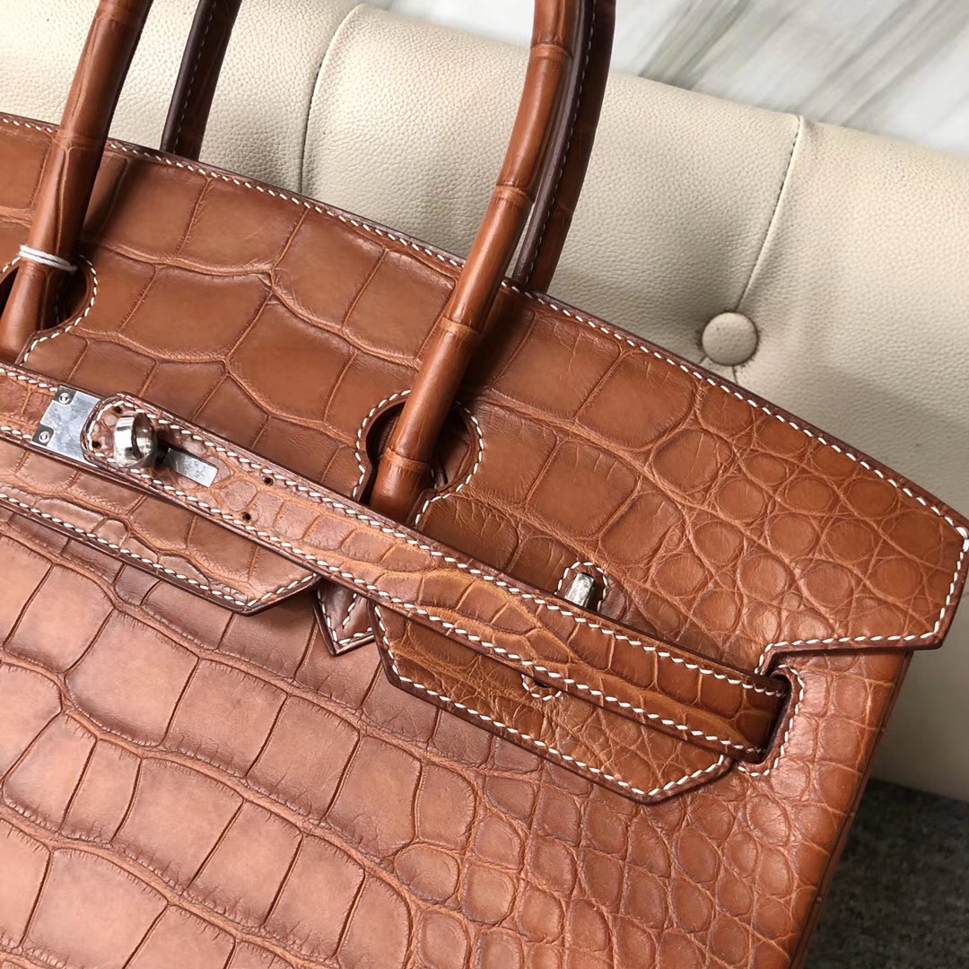 香港南區九龍半島愛馬仕鉑金包定 Hermes Birkin 35cm CC34 Fauve 金棕色 美洲鱷