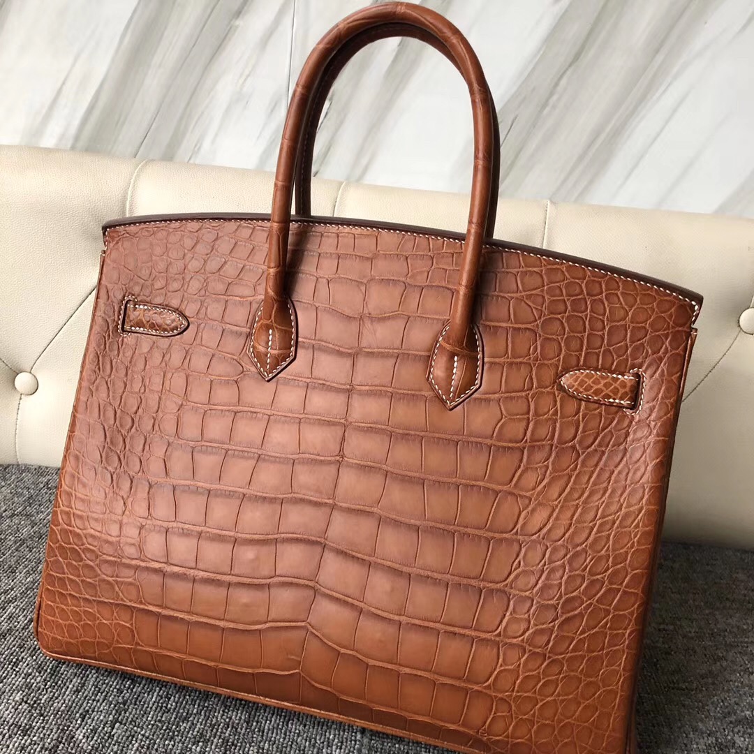 香港南區九龍半島愛馬仕鉑金包定 Hermes Birkin 35cm CC34 Fauve 金棕色 美洲鱷