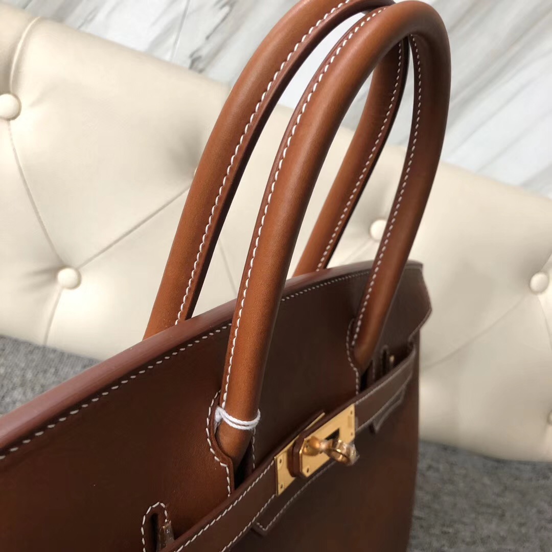 Hermes Birkin 30cm Barenia Natural 馬鞍皮 CC34 Fauve 幹邑原色 金棕色