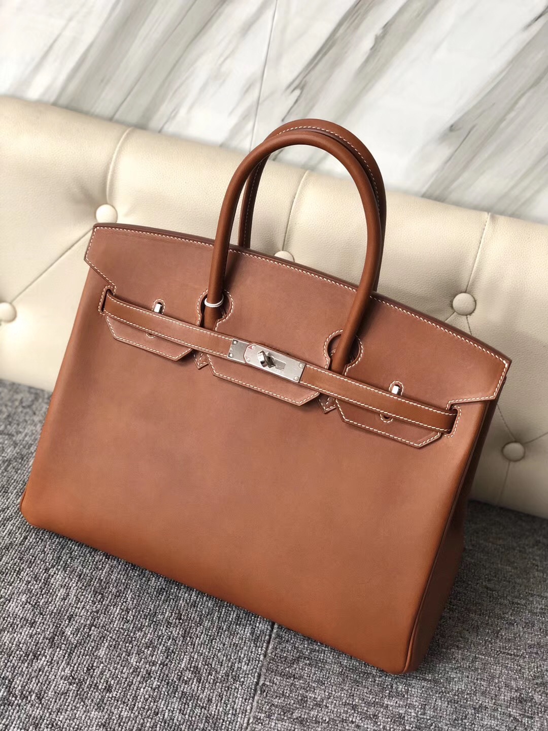 Canada Hermes Birkin 30cm Barenia Natural 馬鞍皮 CC34 Fauve 經典幹邑原色