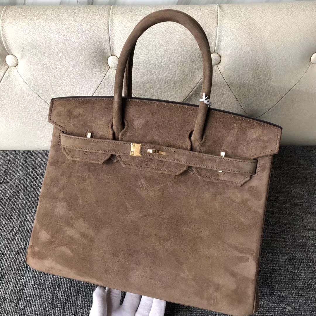 香港中西區愛馬仕鉑金包 Hermes Birkin 30cm麂皮CK18 Etoupe 大象灰