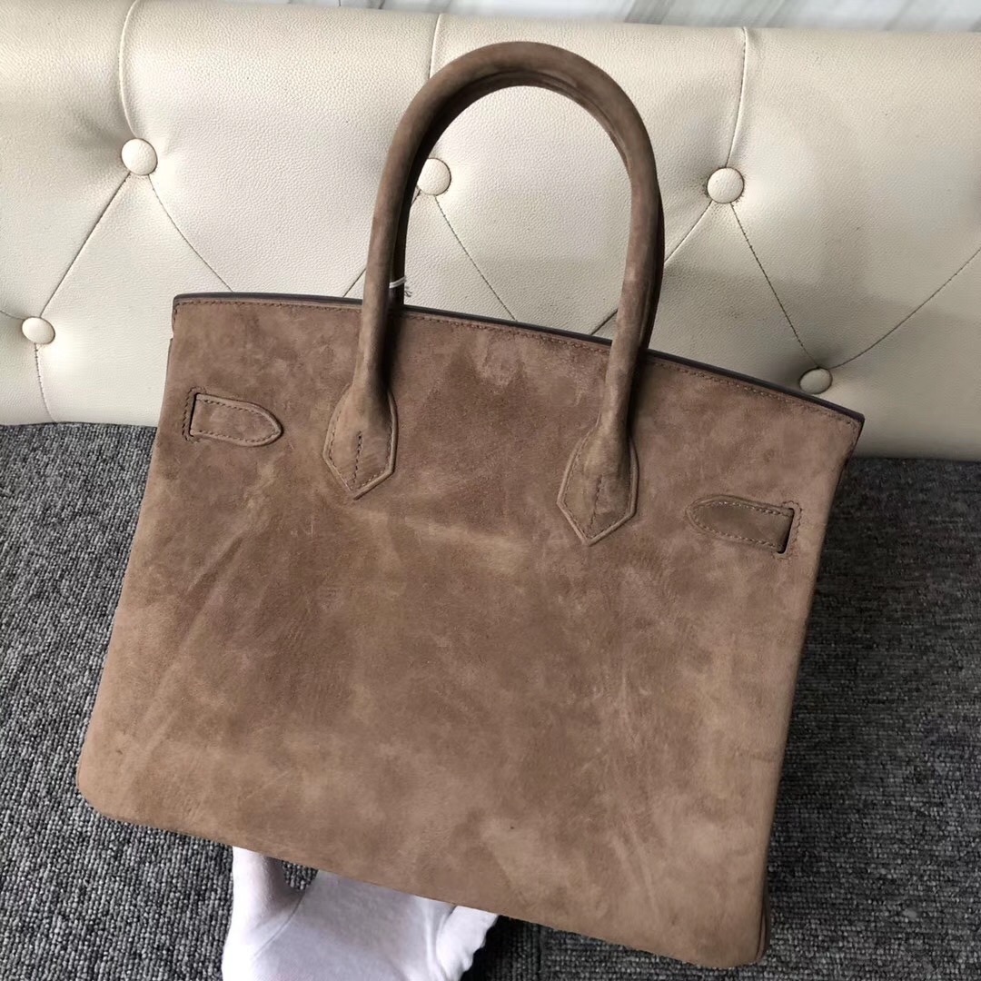 香港中西區愛馬仕鉑金包 Hermes Birkin 30cm麂皮CK18 Etoupe 大象灰