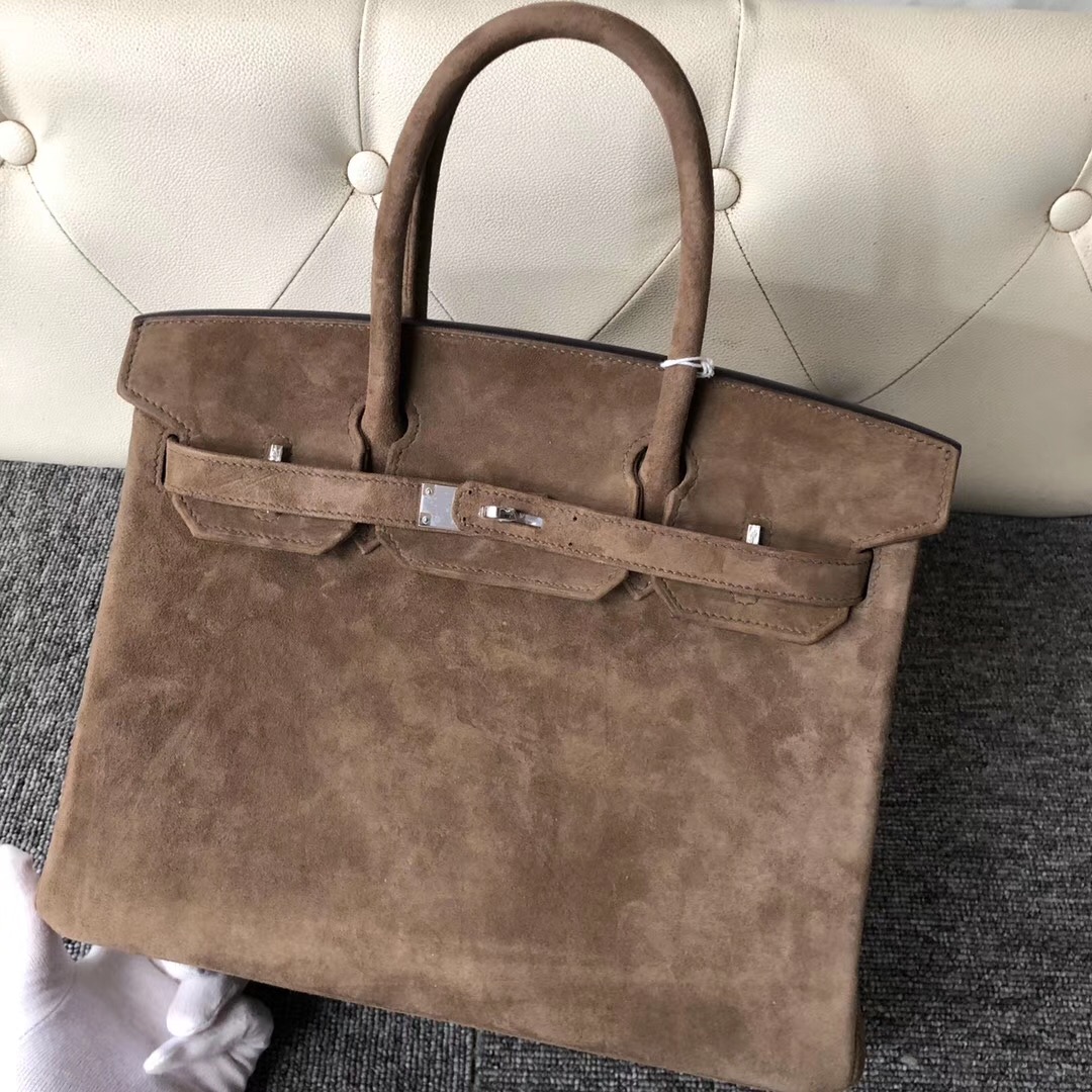 香港西貢區愛馬仕鉑金包 Hermes Birkin 30cm 羊皮反絨 麂皮 CK18 Etoupe 大象灰