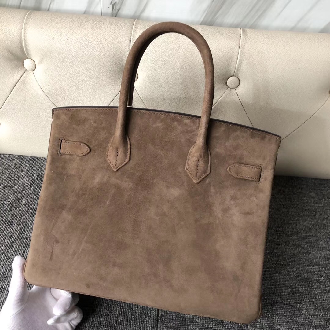 香港西貢區愛馬仕鉑金包 Hermes Birkin 30cm 羊皮反絨 麂皮 CK18 Etoupe 大象灰