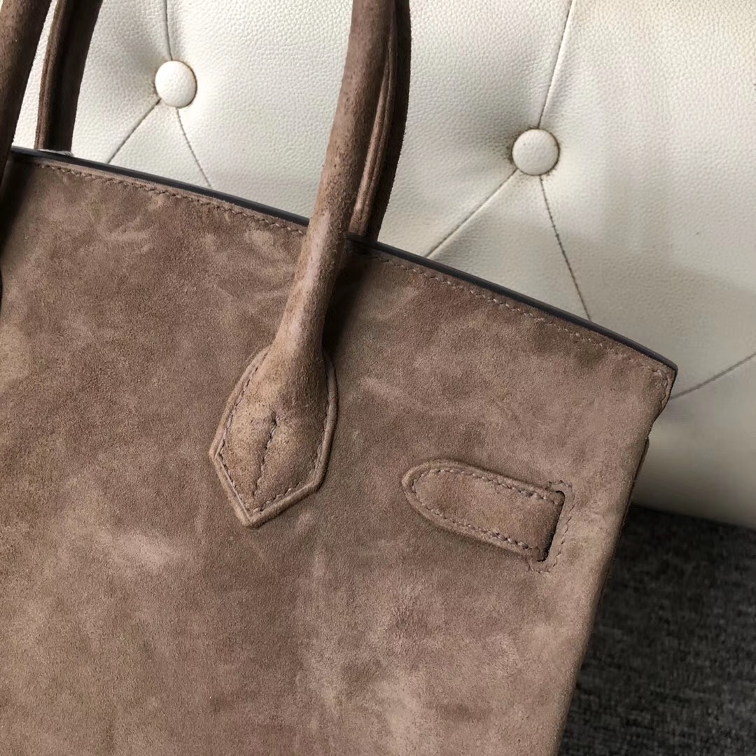 香港西貢區愛馬仕鉑金包 Hermes Birkin 30cm 羊皮反絨 麂皮 CK18 Etoupe 大象灰