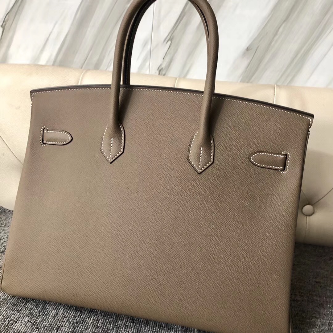 香港深水埗區愛馬仕鉑金包定制 Hermes Birkin 35cm CK18 Etoupe 大象灰