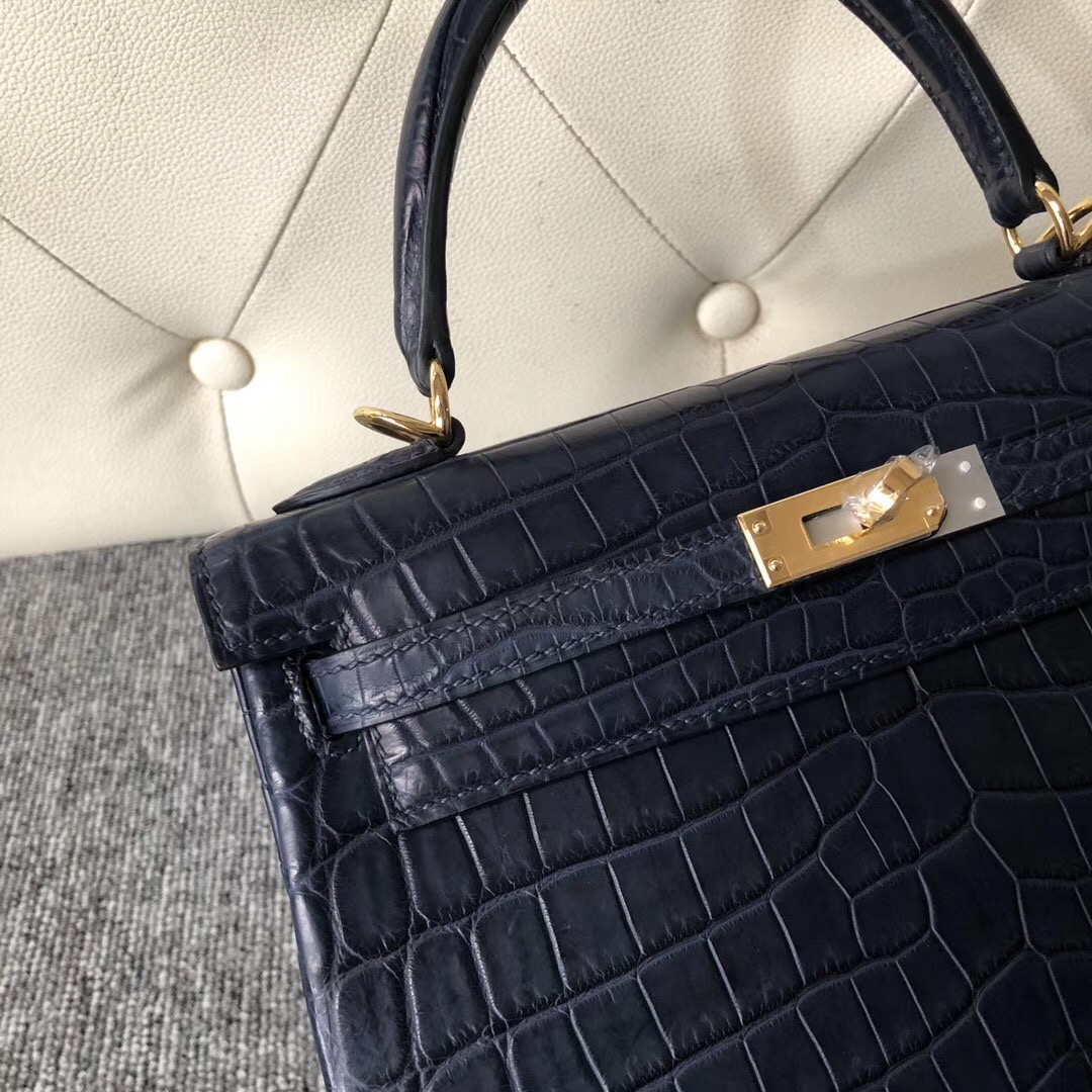 Xinbei Taiwan Hermes Kelly 25cm Ck76 Blue Indigo 深海藍尼羅鱷