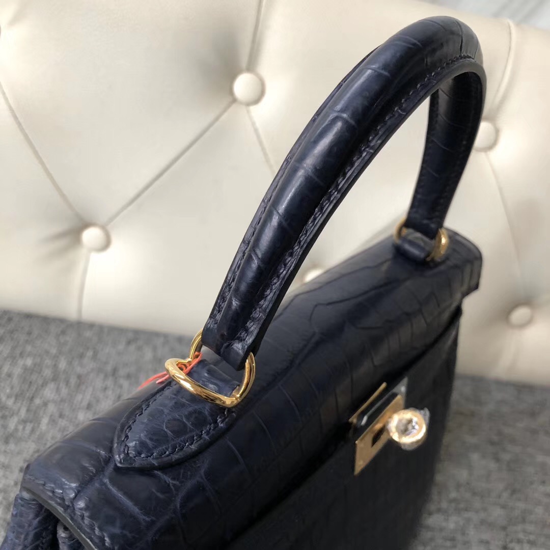 Xinbei Taiwan Hermes Kelly 25cm Ck76 Blue Indigo 深海藍尼羅鱷