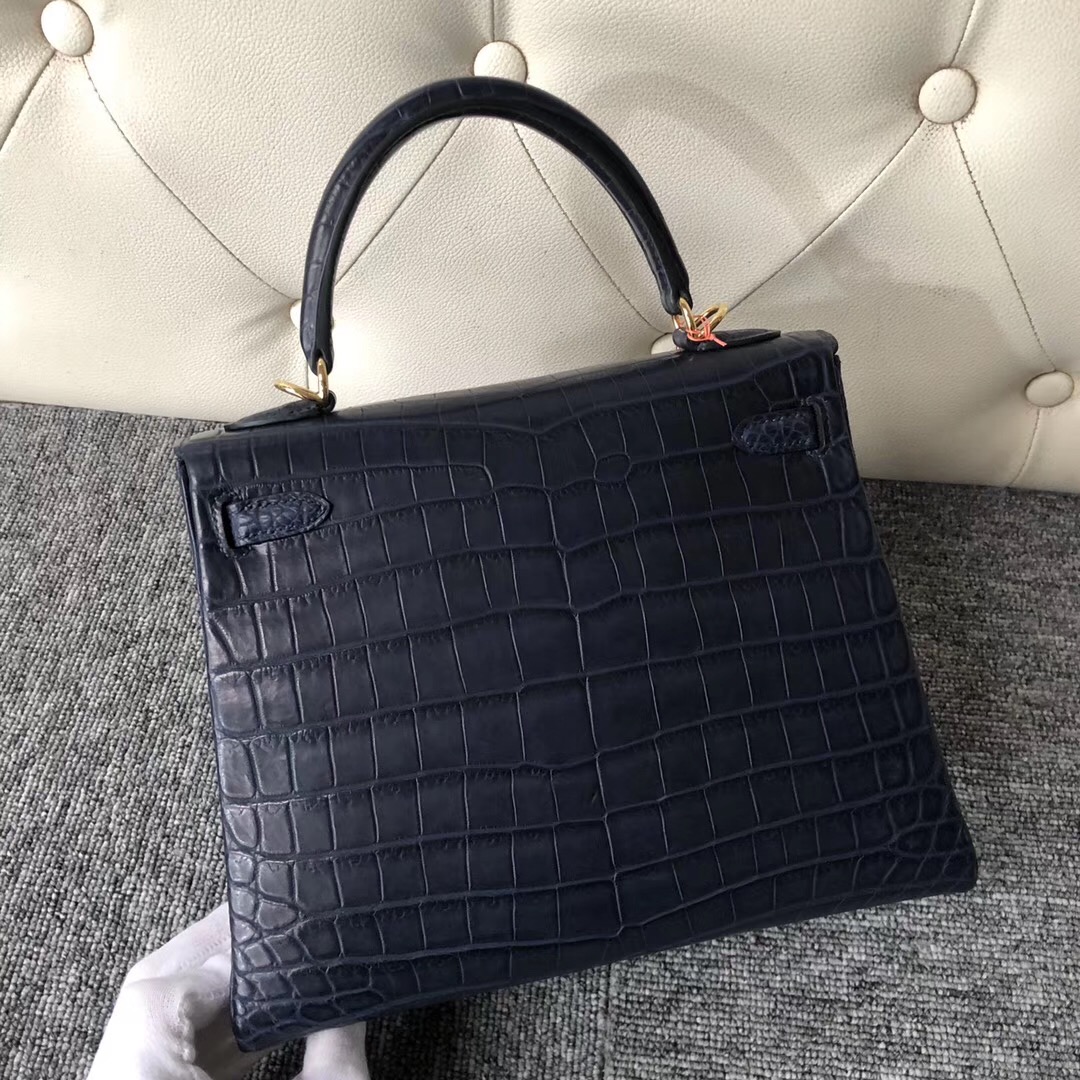 Xinbei Taiwan Hermes Kelly 25cm Ck76 Blue Indigo 深海藍尼羅鱷