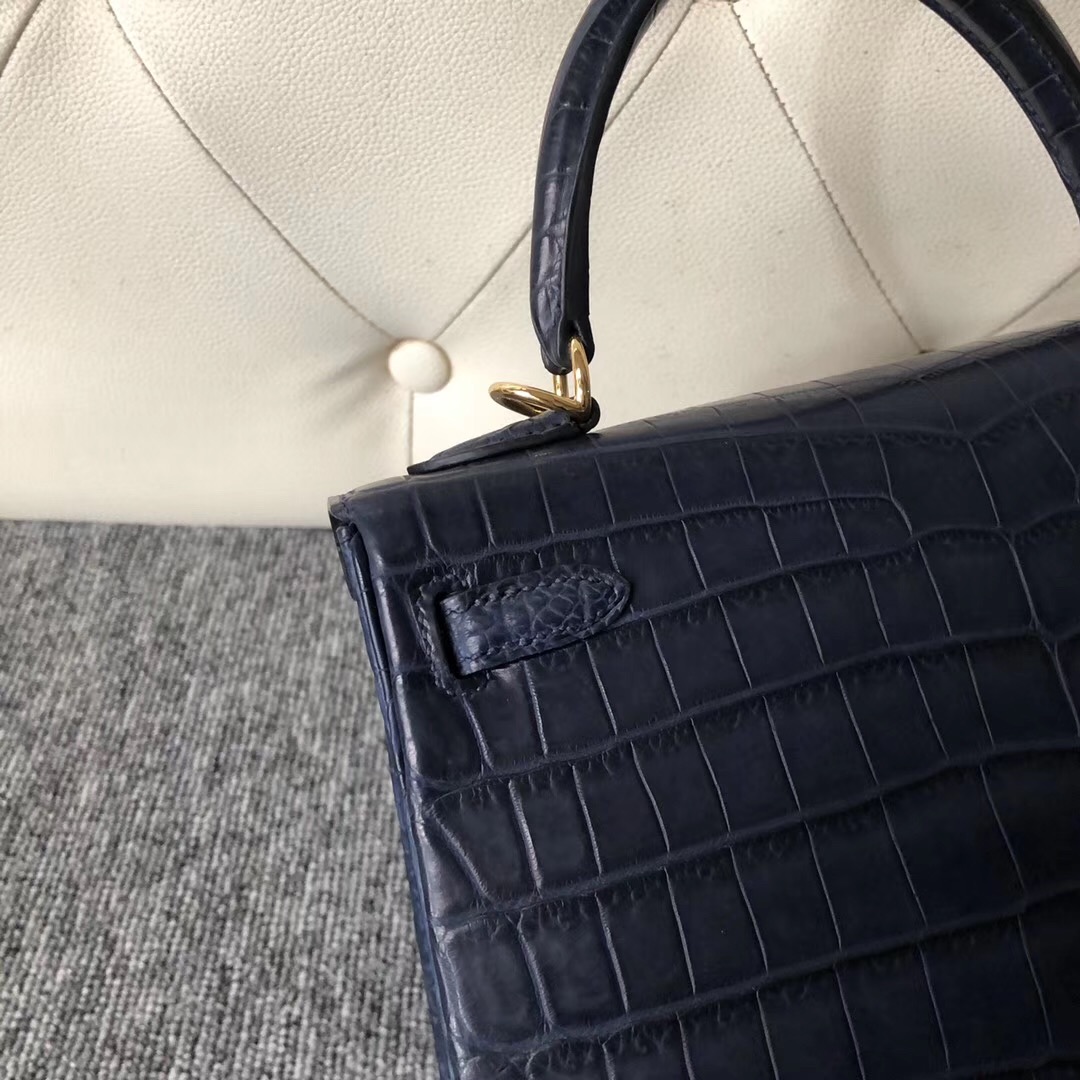 Xinbei Taiwan Hermes Kelly 25cm Ck76 Blue Indigo 深海藍尼羅鱷