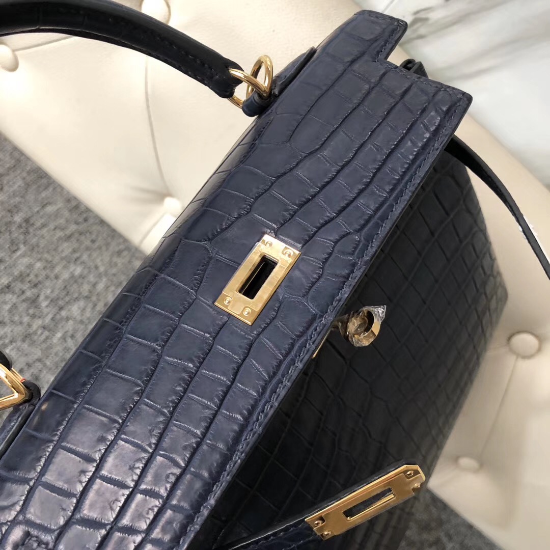 Xinbei Taiwan Hermes Kelly 25cm Ck76 Blue Indigo 深海藍尼羅鱷