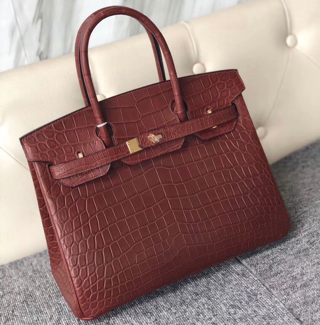 臺灣桃園市愛馬仕鉑金包定制 Hermes Birkin 30cm CK55 Rouge H 愛馬仕紅 尼羅鱷