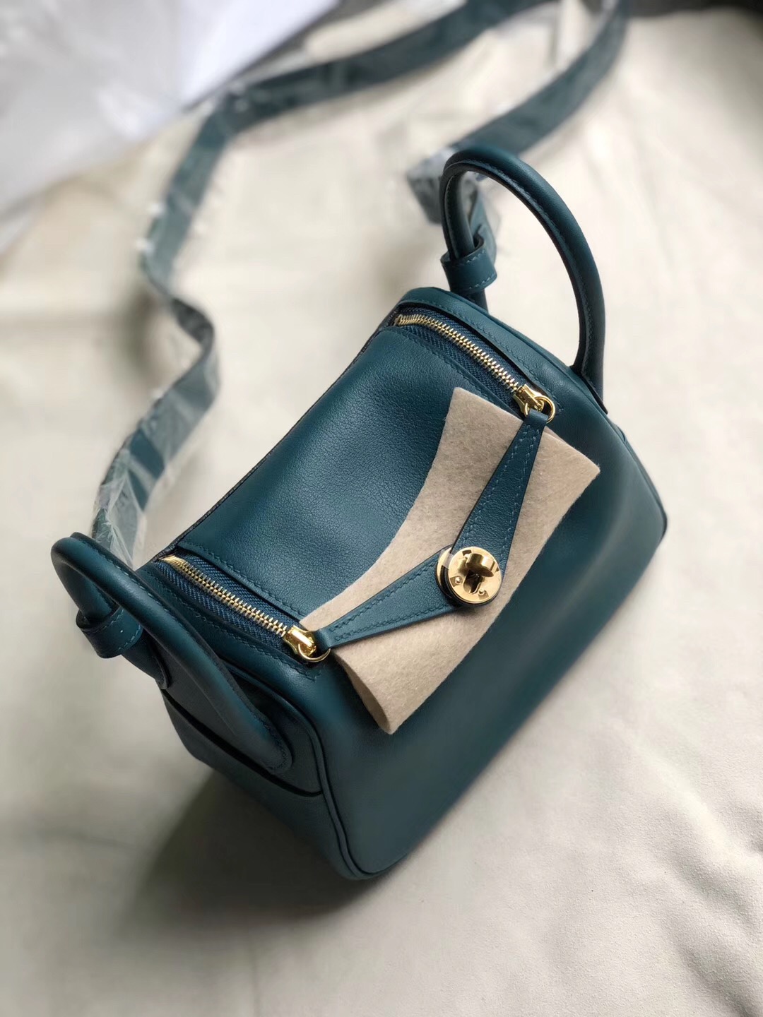 Hermes mini lindy 19cm W0 博斯普魯斯綠 vert bosphore Swift calfskin