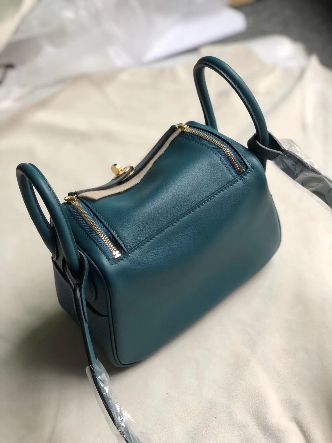 Hermes mini lindy 19cm W0 博斯普魯斯綠 vert bosphore Swift calfskin