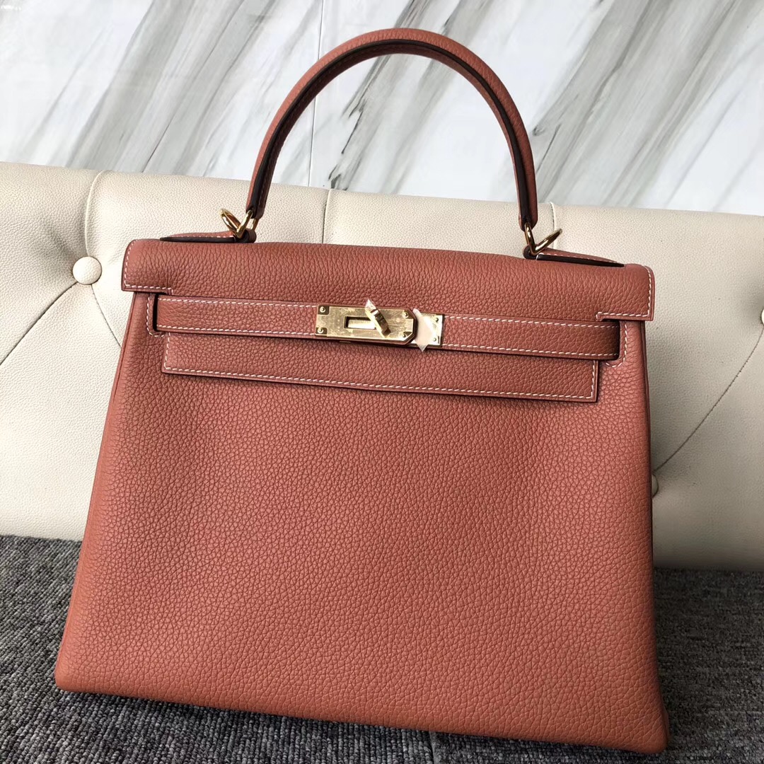 香港南區凱莉包 Hong Kong South Area Hermes Kelly 28cm togo 4E楓葉棕 Sienna GHW