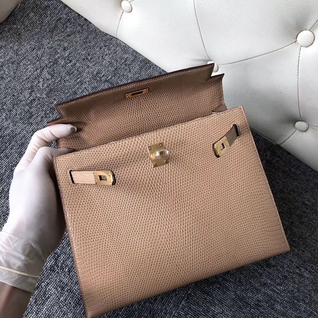 臺灣新竹市愛馬仕 Hermes Kelly 25cm CK14 beige 杏色 Lizard