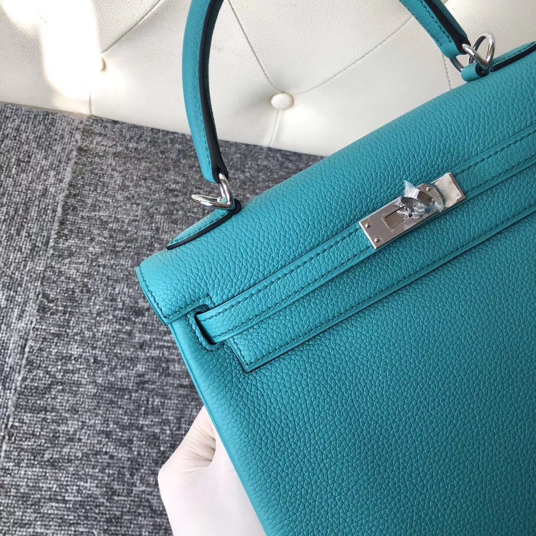 臺灣臺南市 Hermes Kelly 25cm Togo U1維羅斯納綠 Vertluo We verone 銀扣