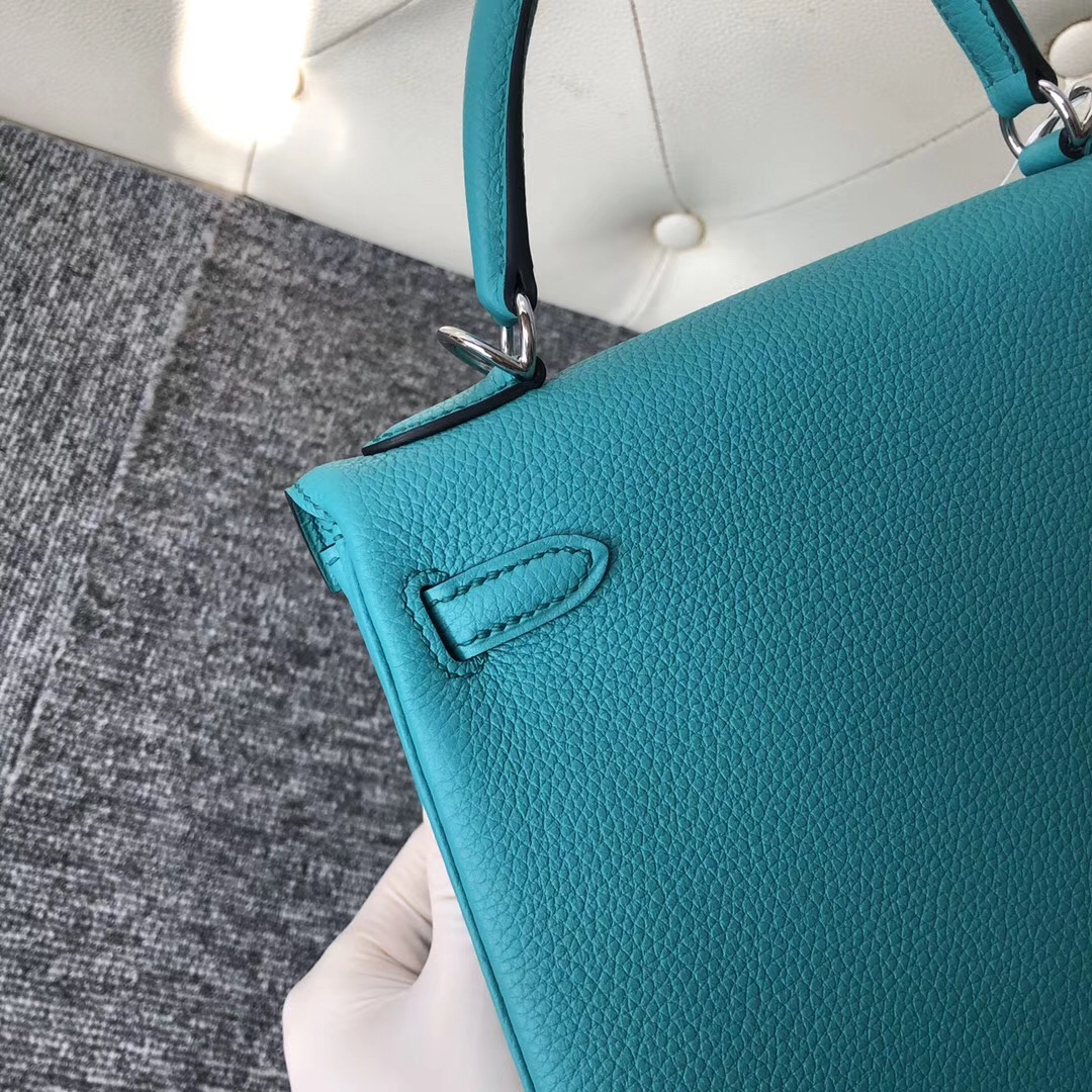 臺灣臺南市 Hermes Kelly 25cm Togo U1維羅斯納綠 Vertluo We verone 銀扣